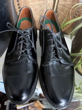 Weltrek Black Leather Uniform Derby Shoes Size 9 D